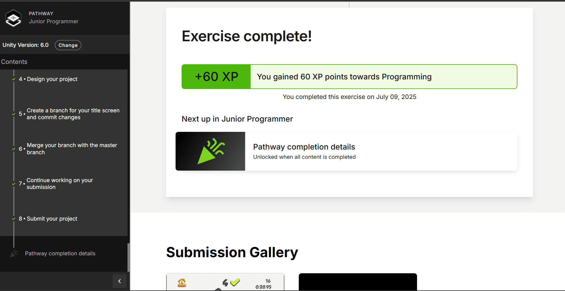 Unity Junior Programmer Screenshot 2